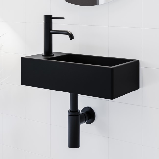 Black Mono Basin Mixer Tap - Arissa