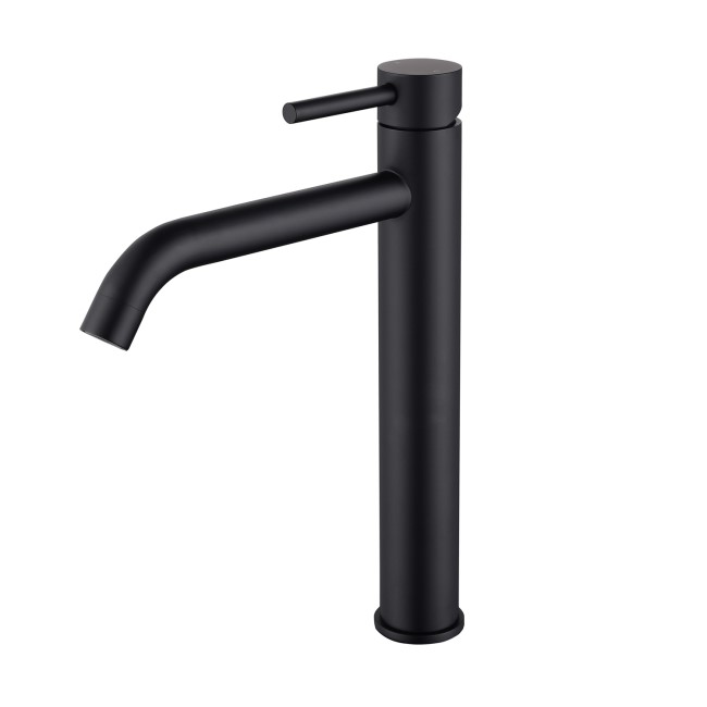 Black Tall Mono Basin Mixer Tap - Arissa