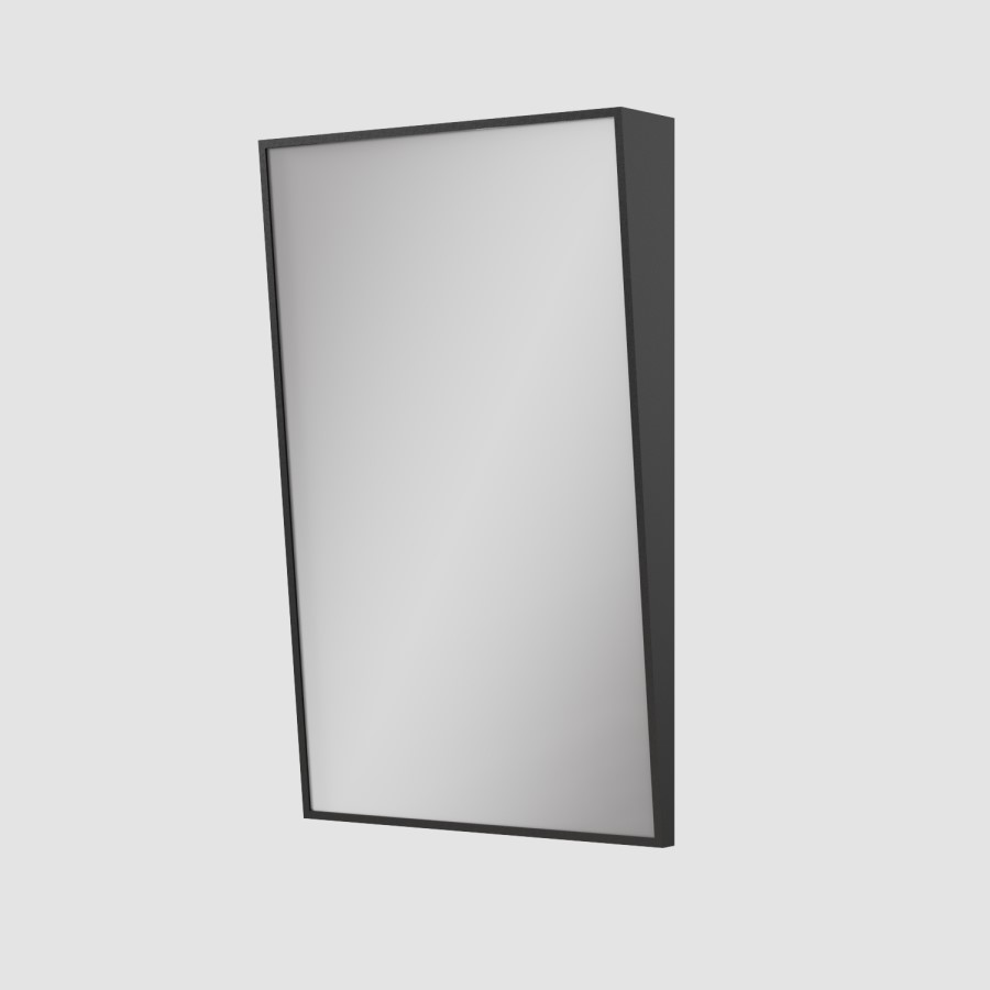 Rectangular Black Angled Bathroom Mirror 500 x 800mm - Arissa