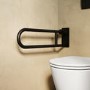 Black Folding Bathroom Grab Rail 600 x 160mm - Arissa