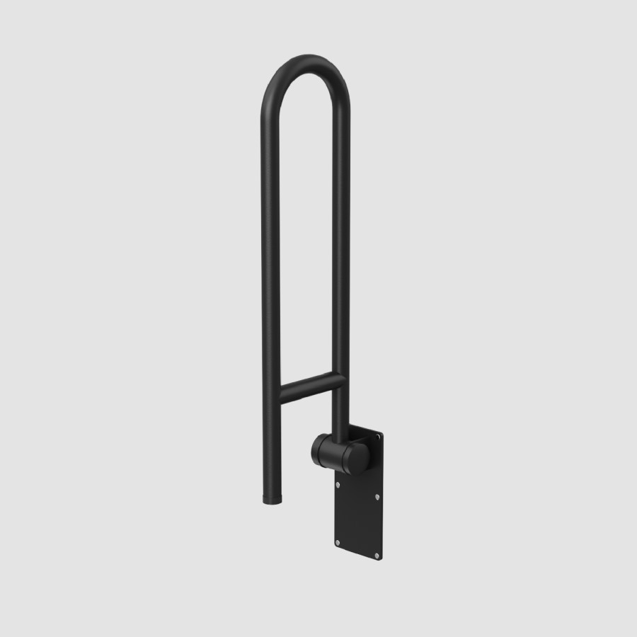Black Folding Bathroom Grab Rail 600 x 160mm - Arissa