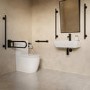 Black Folding Bathroom Grab Rail 600 x 160mm - Arissa