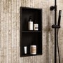 Black Shower Niche with Shelf 305 x 610mm - Arissa