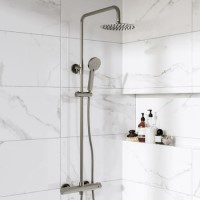 Brushed Nickel 2 Outlet Thermostatic Mixer Shower Set - Arissa