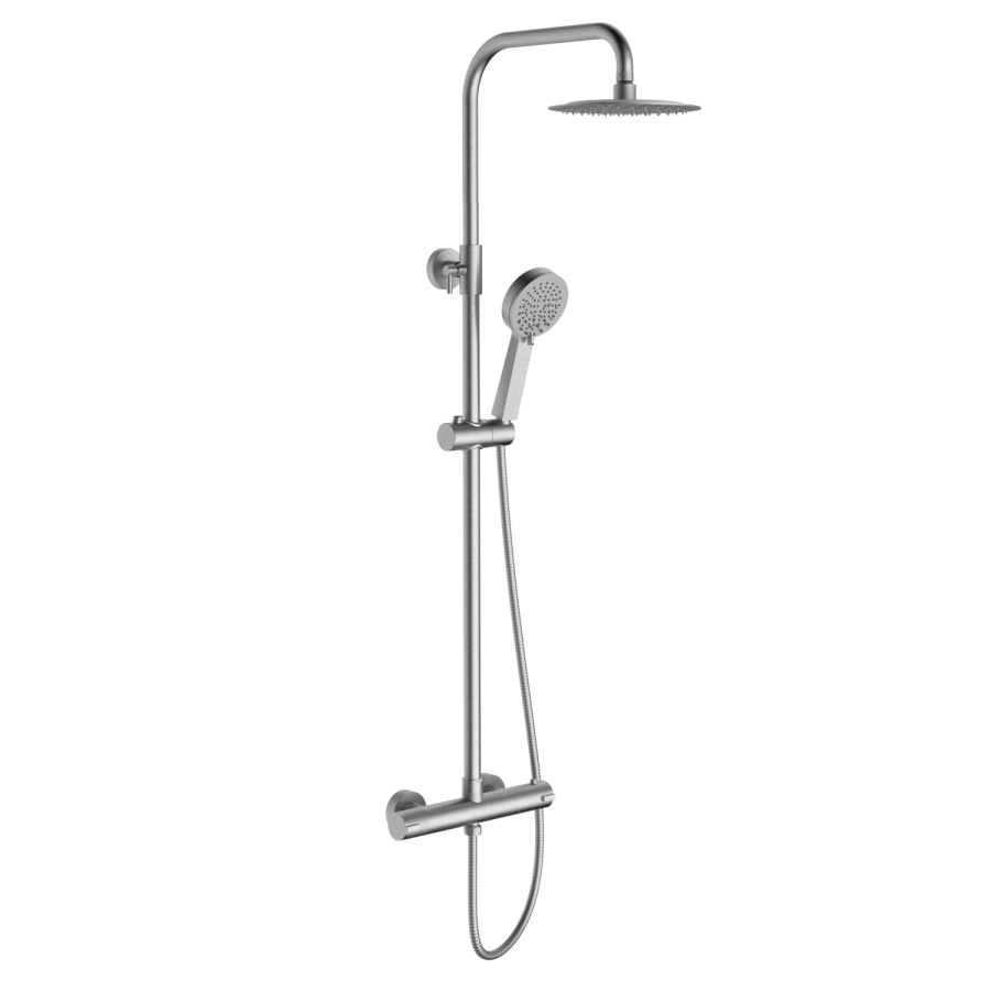Brushed Nickel 2 Outlet Thermostatic Mixer Shower Set - Arissa