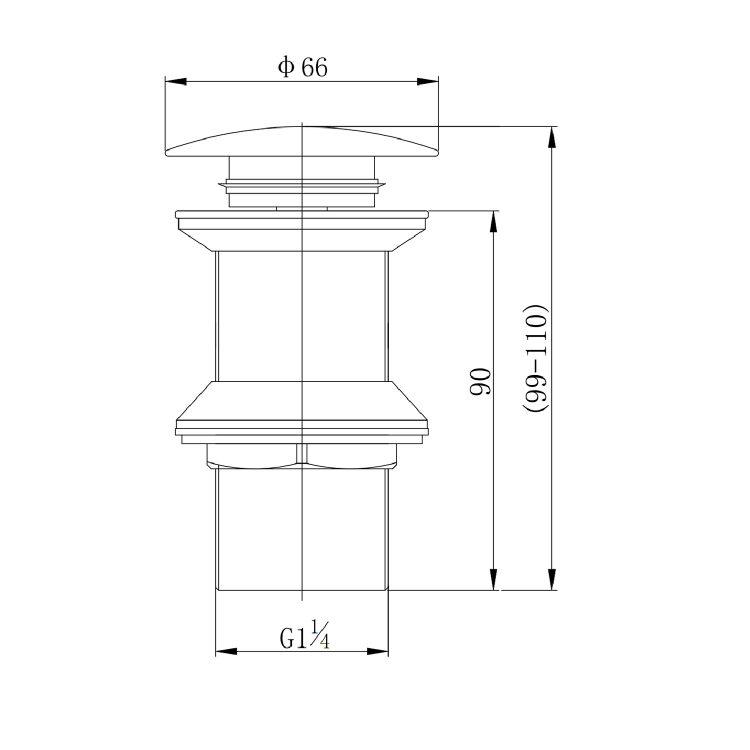 Bronze Click Clack Slotted Basin Waste - Arissa