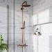 Brushed Bronze Thermostatic Bar Mixer Shower Set with Slide Rail Kit & Pencil Hand Shower - Arissa