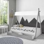Arlo Grey and White Teepee Bed Frame with Pull Out Storage Drawers