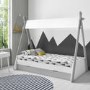 Arlo Grey and White Teepee Bed Frame with Pull Out Storage Drawers