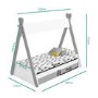 Arlo Grey and White Teepee Bed Frame with Pull Out Storage Drawers