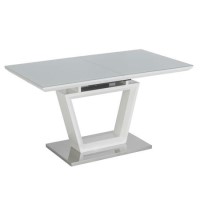 Arlington High Gloss White Extendable Dining Table with Grey Base - seats 4-6 Arlington High Gloss White Extendable Dining Table with Grey Base - seats 4-6