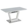 Arlington High Gloss White Extendable Dining Table with Grey Base - seats 4-6