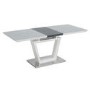 Arlington High Gloss White Extendable Dining Table with Grey Base - seats 4-6