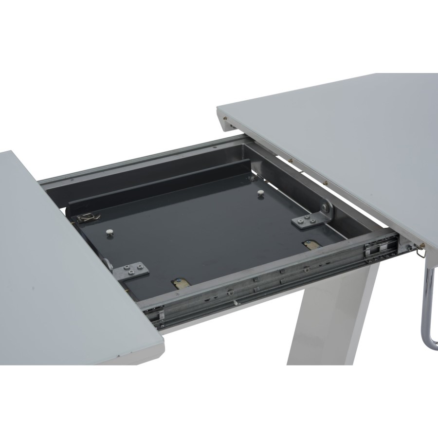 Arlington High Gloss White Extendable Dining Table with Grey Base - seats 4-6