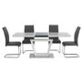 Arlington High Gloss White Extendable Dining Table with Grey Base - seats 4-6