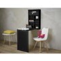 Black Wooden Wall Mounted Folding Desk with Shelves - LPD