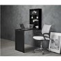 Black Wooden Wall Mounted Folding Desk with Shelves - LPD