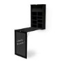 Black Wooden Wall Mounted Folding Desk with Shelves - LPD