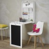 Wall Mounted Folding White Office Desk with Storage - Arlo - LPD