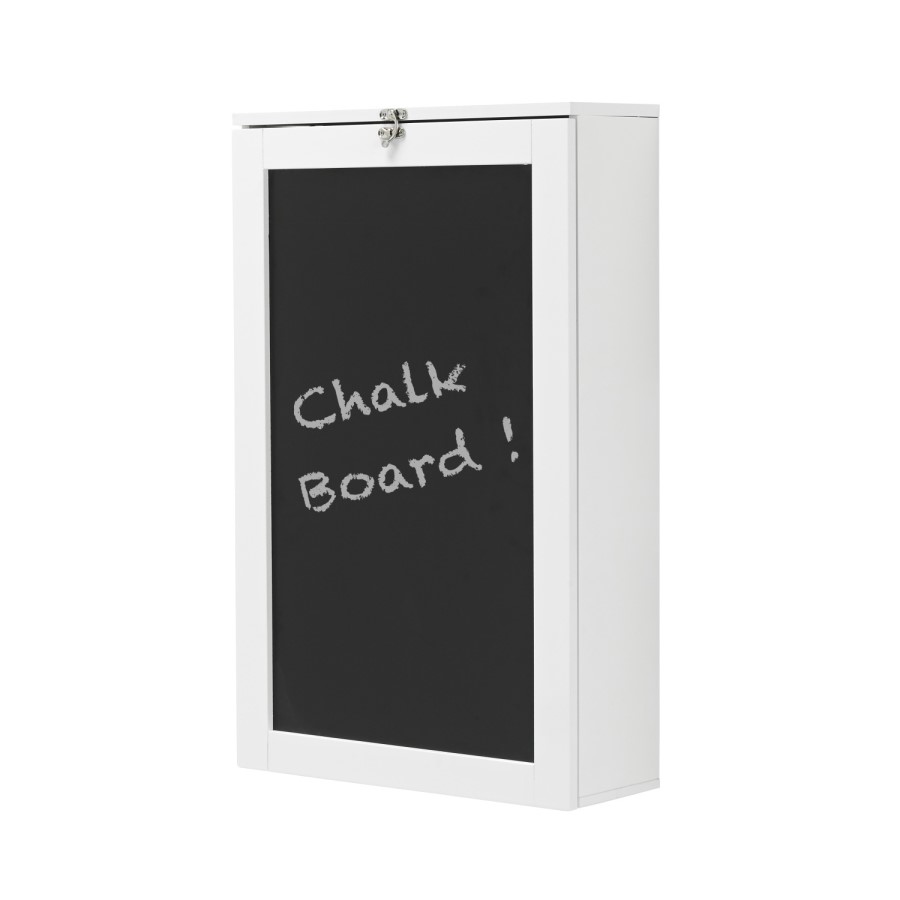 Wall Mounted Folding White Office Desk with Storage - Arlo - LPD