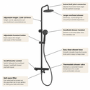 Black 3 Outlet Thermostatic Mixer Shower Set with Bath Filler Spout & Hand Shower - Arissa