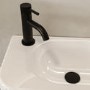 Matt Black Fluted Cloakroom Mono Basin Mixer Tap with Waste - Arissa