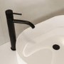 Matt Black Fluted Tall Mono Basin Mixer Tap - Arissa