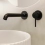 Matt Black Fluted Wall Mounted Basin Mixer Tap - Arissa
