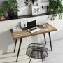 GRADE A1 - Arno Industrial Office Desk with Parquet Solid Mango Wood Top
