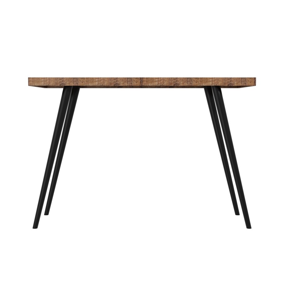 Industrial Office Desk with Solid Mango Wood Herringbone Top - Arno