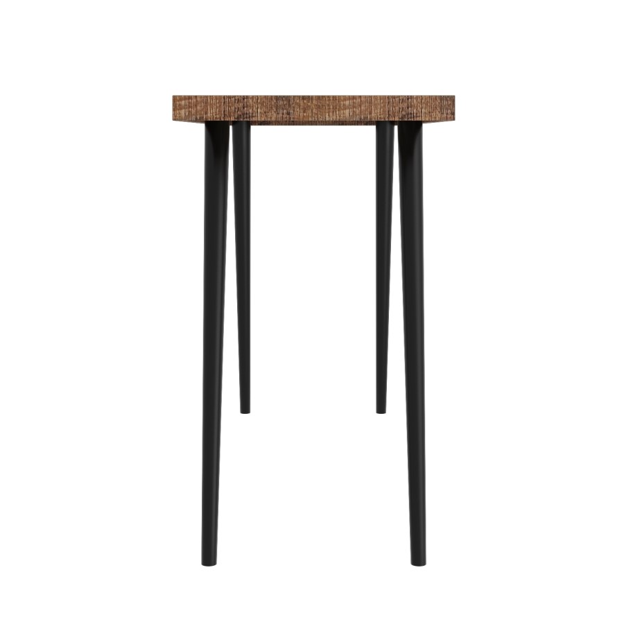 Industrial Office Desk with Solid Mango Wood Herringbone Top - Arno