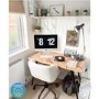 Industrial Office Desk with Solid Mango Wood Herringbone Top - Arno