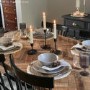 Herringbone Dining Table in Solid Mango Wood - Seats 6 - Arno