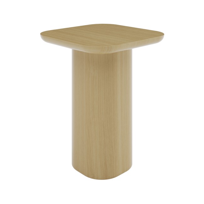 Large Square Wooden Pedestal Side Table - Ari