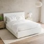 Cloud Bed Frame in White with Ottoman Storage - Double - Aries