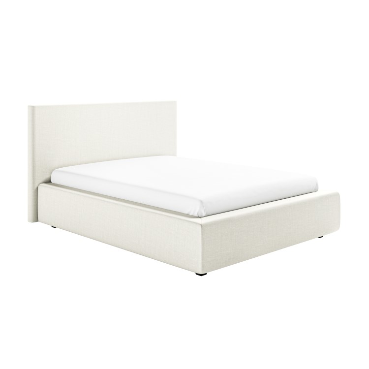 Cloud Bed Frame in White with Ottoman Storage - Double - Aries