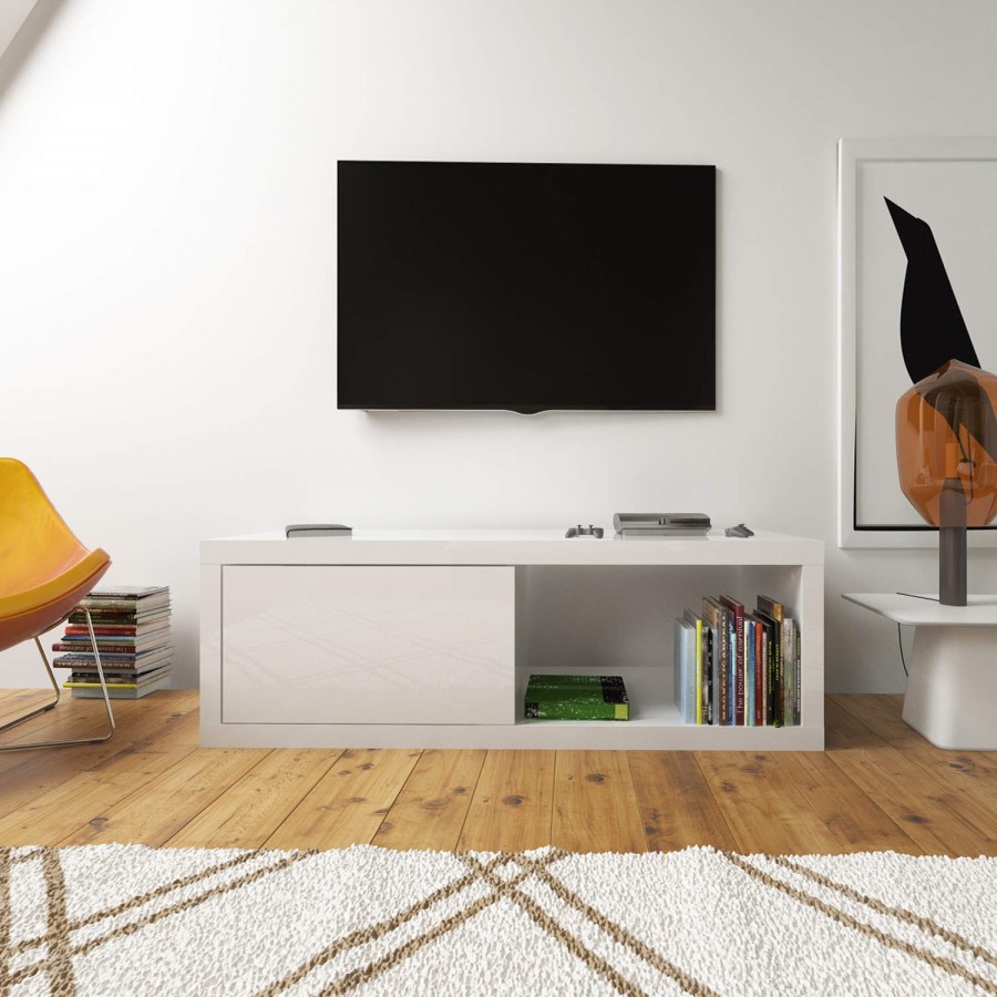 Artemis White High Gloss TV Stand