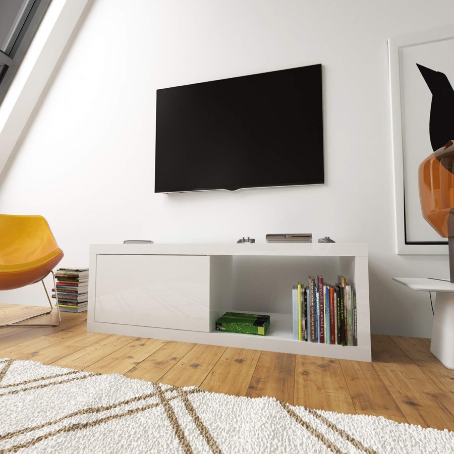 Artemis White High Gloss TV Stand