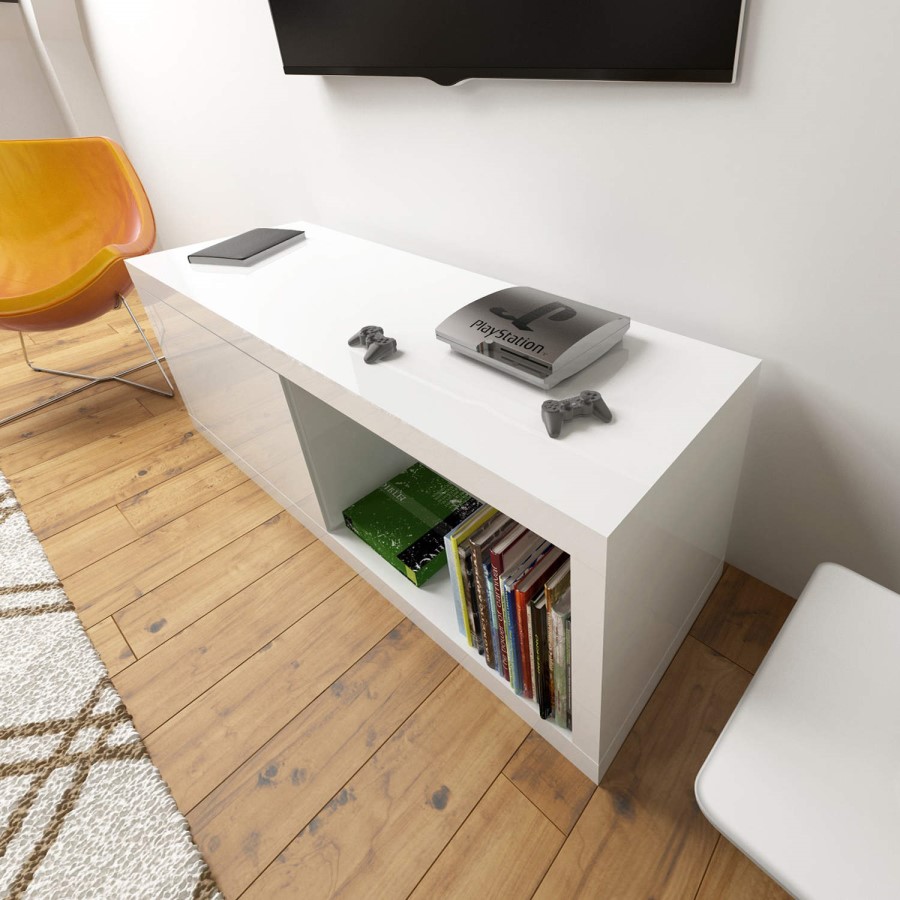 Artemis White High Gloss TV Stand