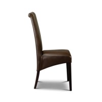 Julian Bowen Artemis Chair in Brown Faux Leather with Wenge Legs