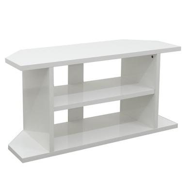 Corner TV Unit in White Gloss - 100cm - TV's up to 40"