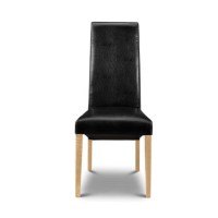 Julian Bowen Artemis Chair in Black Faux Leather with Oak Legs