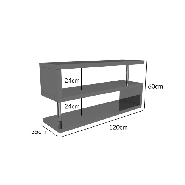 Artemis Large Grey High Gloss Geometric TV Unit Stand