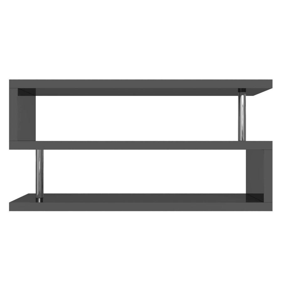 GRADE A1 - Artemis Large Grey High Gloss Geometric TV Unit Stand