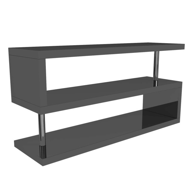 Artemis Large Grey High Gloss Geometric TV Unit Stand