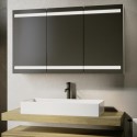 ART1200 Triple Door Mirrored Bathroom Cabinet with Lights Demister & Socket 1200 x 800mm - Artemis