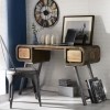 GRADE A2 - Aspen Solid Wood Desk with Retro Finish - Industrial Style