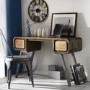 Aspen Solid Wood Desk with Retro Finish - Industrial Style