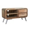 Aspen Retro Two Tone Solid Wood TV Unitwith Open Shelves &amp; Drawers - TV&#39;s up to 53&quot;