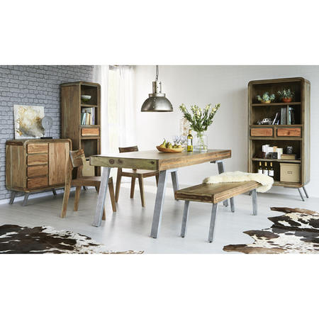 Aspen Retro Two Tone Dining Table